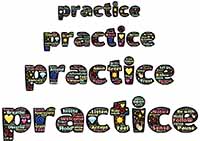 The word practice made of many small English words.